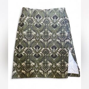 ING Green Paisley Mini Skirt with side slit